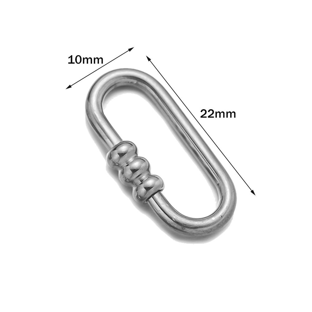 

5pcs Stainless Steel Screw Locking Clasp Carabiner Buckle For DIY Bracelets Necklaces Keychain Connector Jewelry Making Supplies