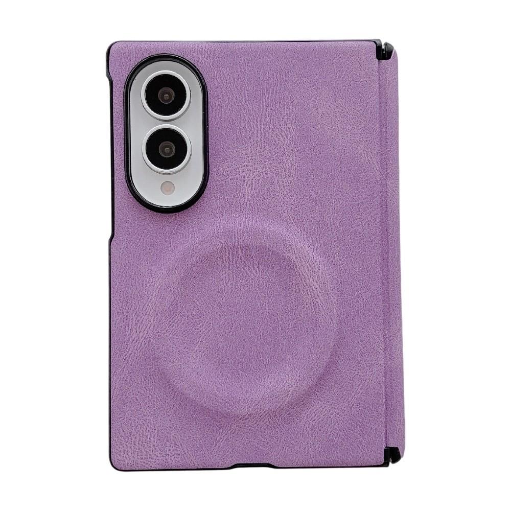 PU Sheepskin Leather Luxury Magnetic Case for Samsung Galaxy Z Fold 8 Ultra 8 7 6 5 Wireless Charging Hinge Protective Cover