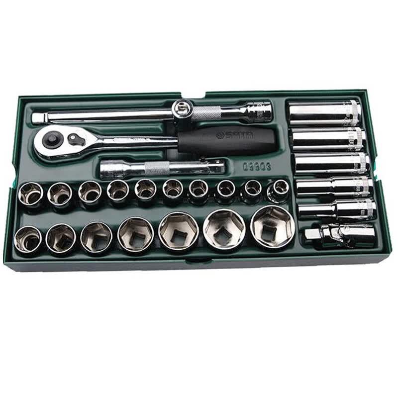 SATA 27-Piece 12.5mm Drive Socket Set Standard