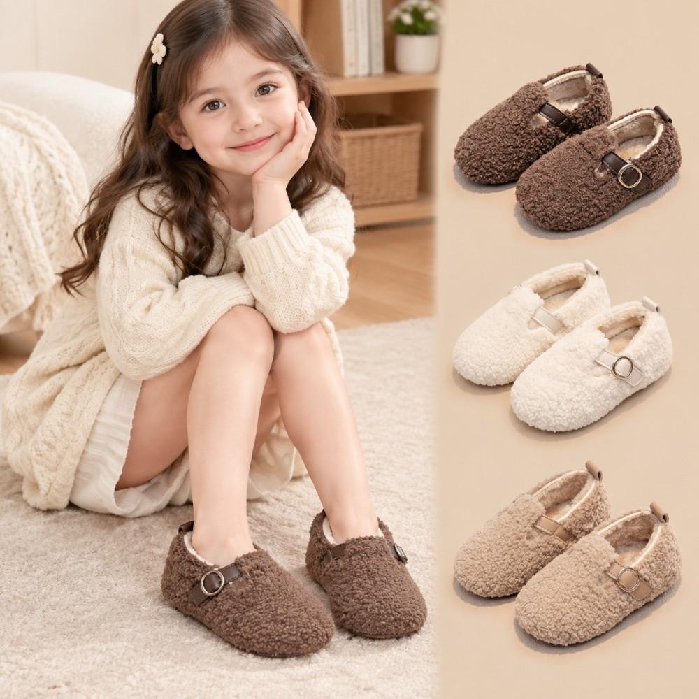 Versatile Children Shoes Simple Plush Warm Shoes New Fluffy Cotton Shoes  Winter