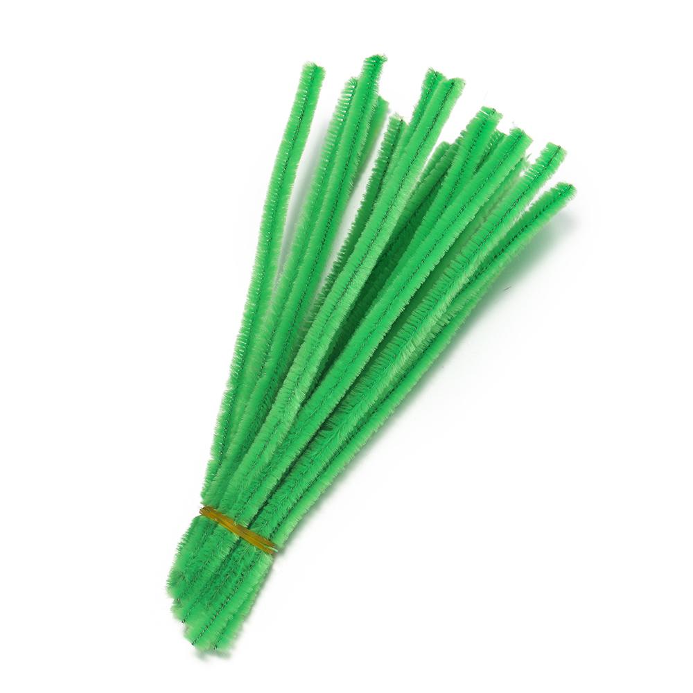 100Pcs 30cm Colorful Chenille Stem Twisted Rod Wool Root Fluffy Bar Iron Wire for DIY Handcraft Twisting Decor Jewelry Supplies