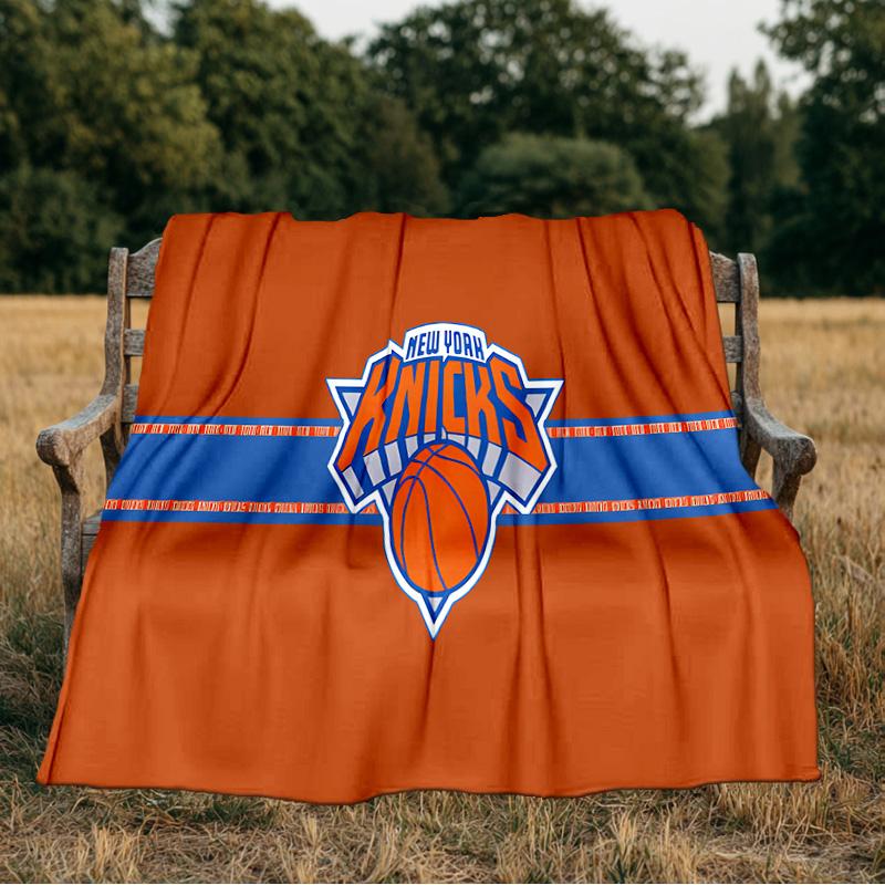 York Knicks Flannel Blanket, Use for Birthday/Holiday Gift, Soft Blanket for Sofa/Bed/Camping/Office/Tourism Use,All Seasons
