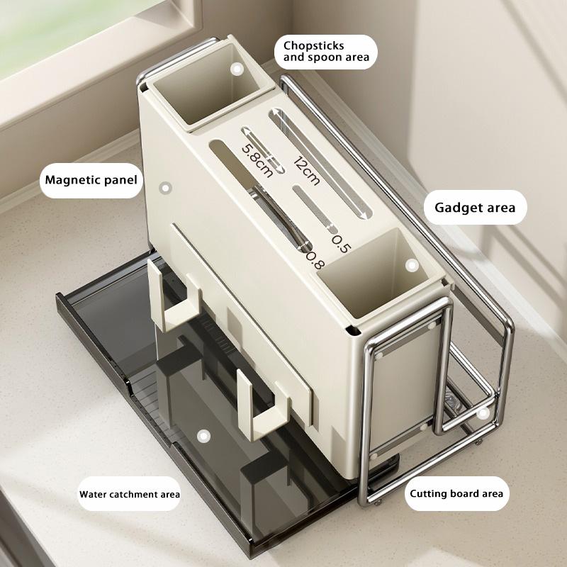 Kitchen Knife Rack Wall-mount Cutting Board Storage Racks Household Multifunctional Countertop Chopping Board Storage Rack