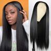 Women's European & American Lace Front Long Straight Wig with Highlights
