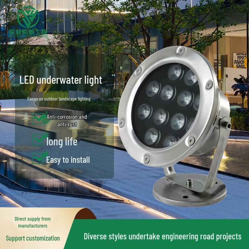 

Светодиодный подводный прожектор, Водонепроницаемый ландшафтный светильник для пруда и бассейна, 12В-220В, IP68. 3W Warm White