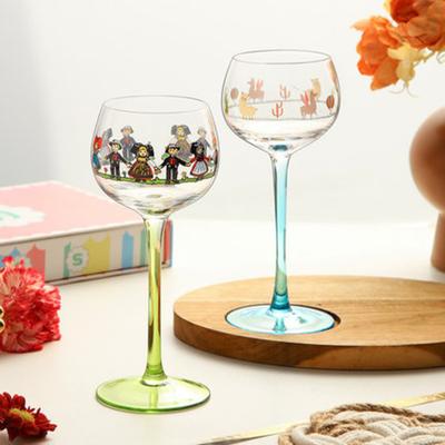 2022 nette Kristall Wein Glas Für Mädchen Exotische Hand Bemalt Weinglas Alpaka Kinder Saft Tasse Bunte Cocktail Becher Dropshipping