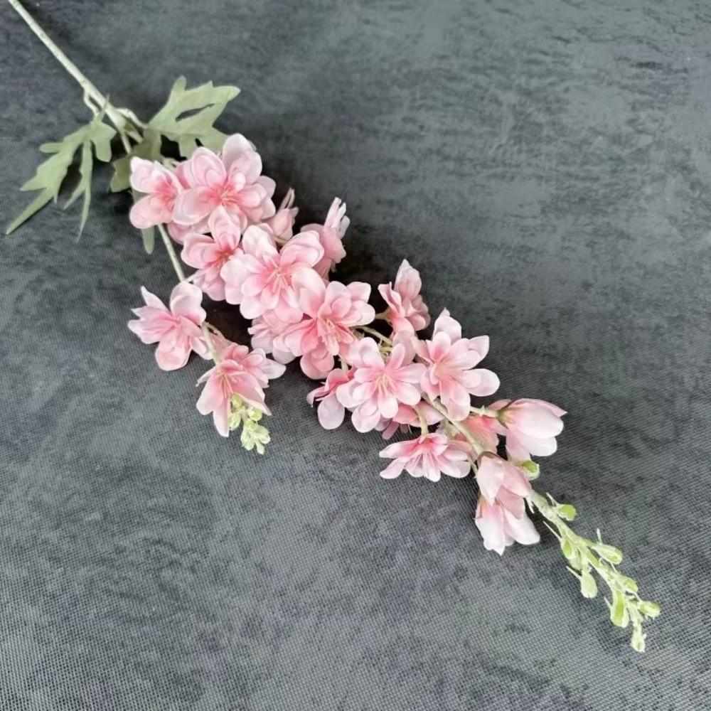 Large Size Artificial Flocked Delphinium Silk Fake Flowers Arrangement Wedding Decor
