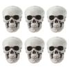 4Pcs Spooky Plastic Skull Ornament Halloween Decor Prop for Table Mantel Shelf Ktv Bar Haunted House Party Use