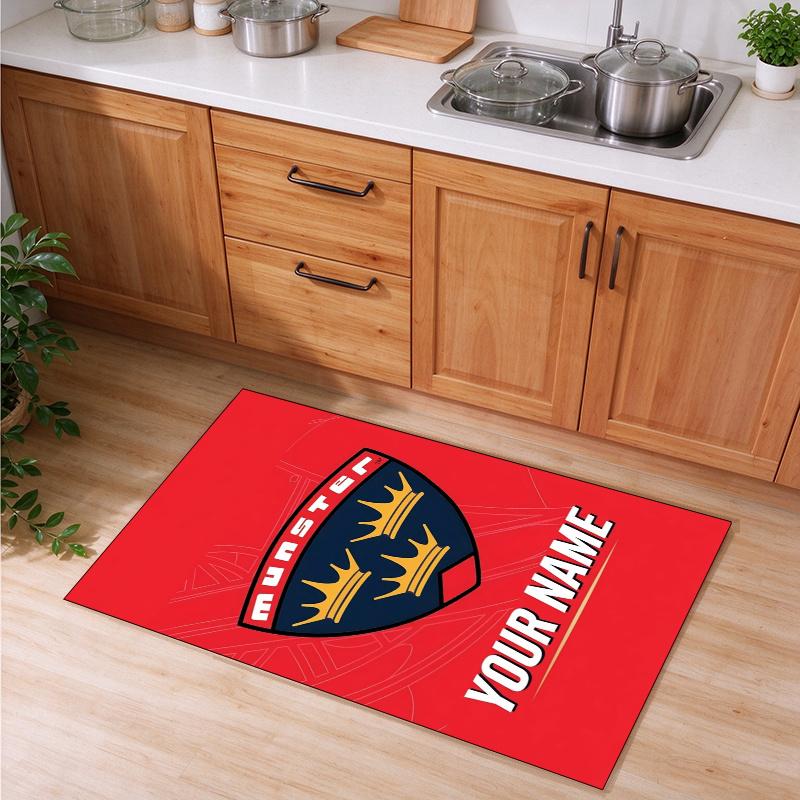 munster rugby Customizable name kitchen floor mat easy to clean and wipe down Suitable for kitchens living rooms and entryways—a perfec