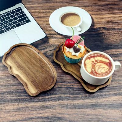 Japanese Style Storage Tray Irregular Cloud Shaped Wooden Tray For Bread Dessert Cake Coffee Tea Cup Household Organizer Plate
