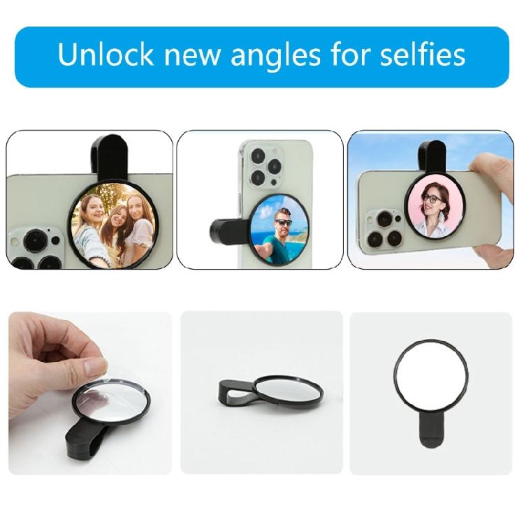 Smartphone Camera Mirror Reflection Clip Portable Mobile Phone Camera Mirror Clip Phone Rear Selfie Mirror Accessories