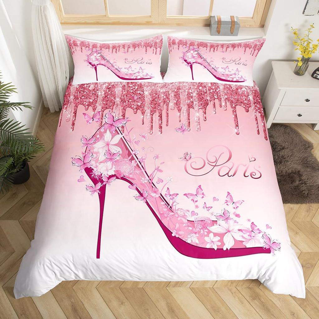 Bedding Set Digital Print Comfortable Duvet Cover for Home Bedroom Decoration, 1 Duvet Cover and 2pillowcase with Zippers