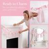 Exquisite Satin Ribbon Pink Bowknot Ribbon Garland Pink Bowknot Garland Flag Bowknot Ribbon Ribbon Garland Birthday Party
