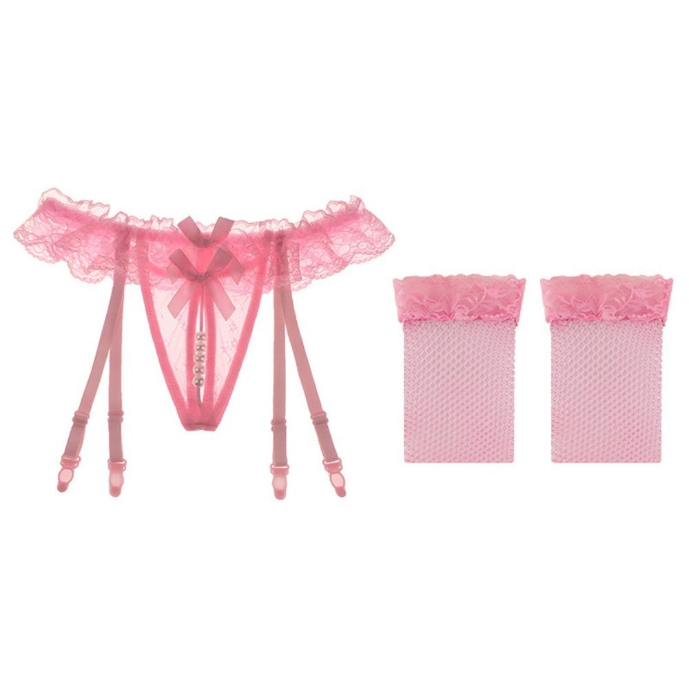Sex Socks Clip Lace Garter Belt Sexy Transparent Garter Net Stockings Set Stockings Ultra-thin Temptation T-pants