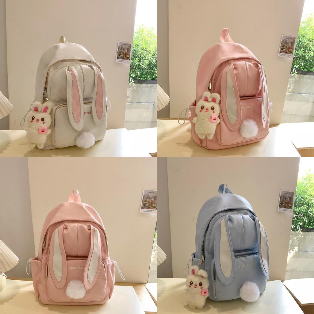 Harajuku Girl Backpack With Bunny Ears School Bag For Teens Waterresistant With Adjustable Straps