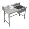 Muke Commercial Stainless Steel Single Bowl Sink with Left Platform