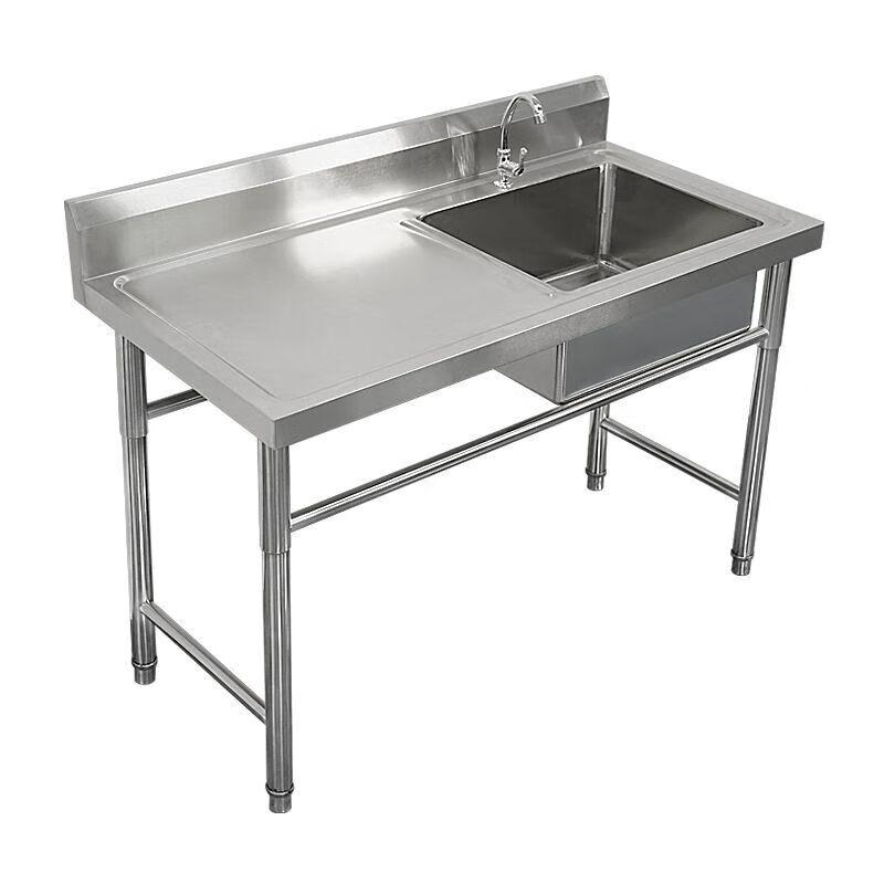 Muke Commercial Stainless Steel Single Bowl Sink with Left Platform