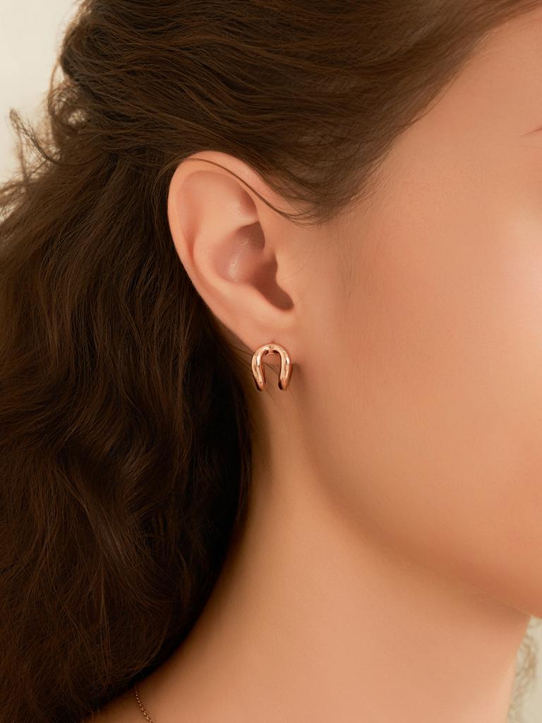 Ellejewelry 14K Gf Two-Way Line One-Touch Earrings Elgpee580