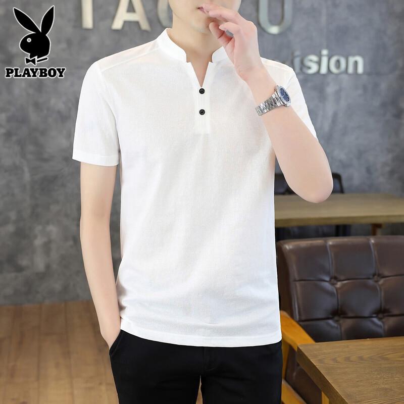 PLAYBOY Men s Ice Silk Short Sleeve T-Shirt 2XL