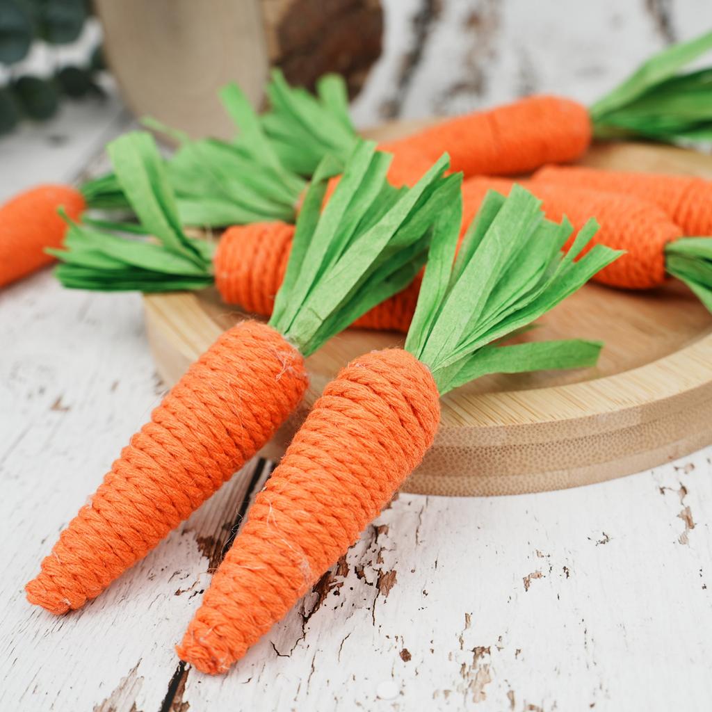 Mini Carrot Decoration for Easter Home Decor Tray Ornament Handmade Natural Material Tabletop Accent Piece