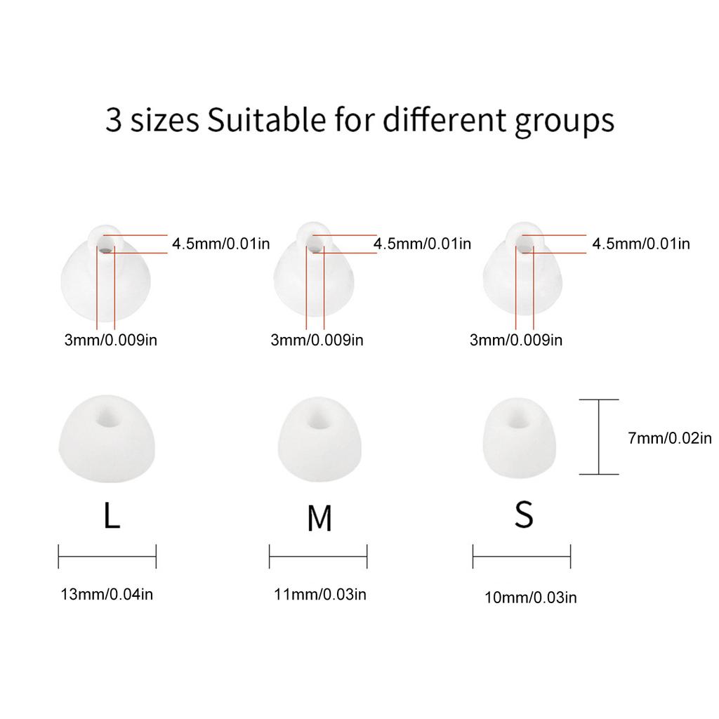 General Silicone Ear Tip set Comfortable Earbud Tip Enhances listen with Silicone Ear Tip for Earbud Ear(a)