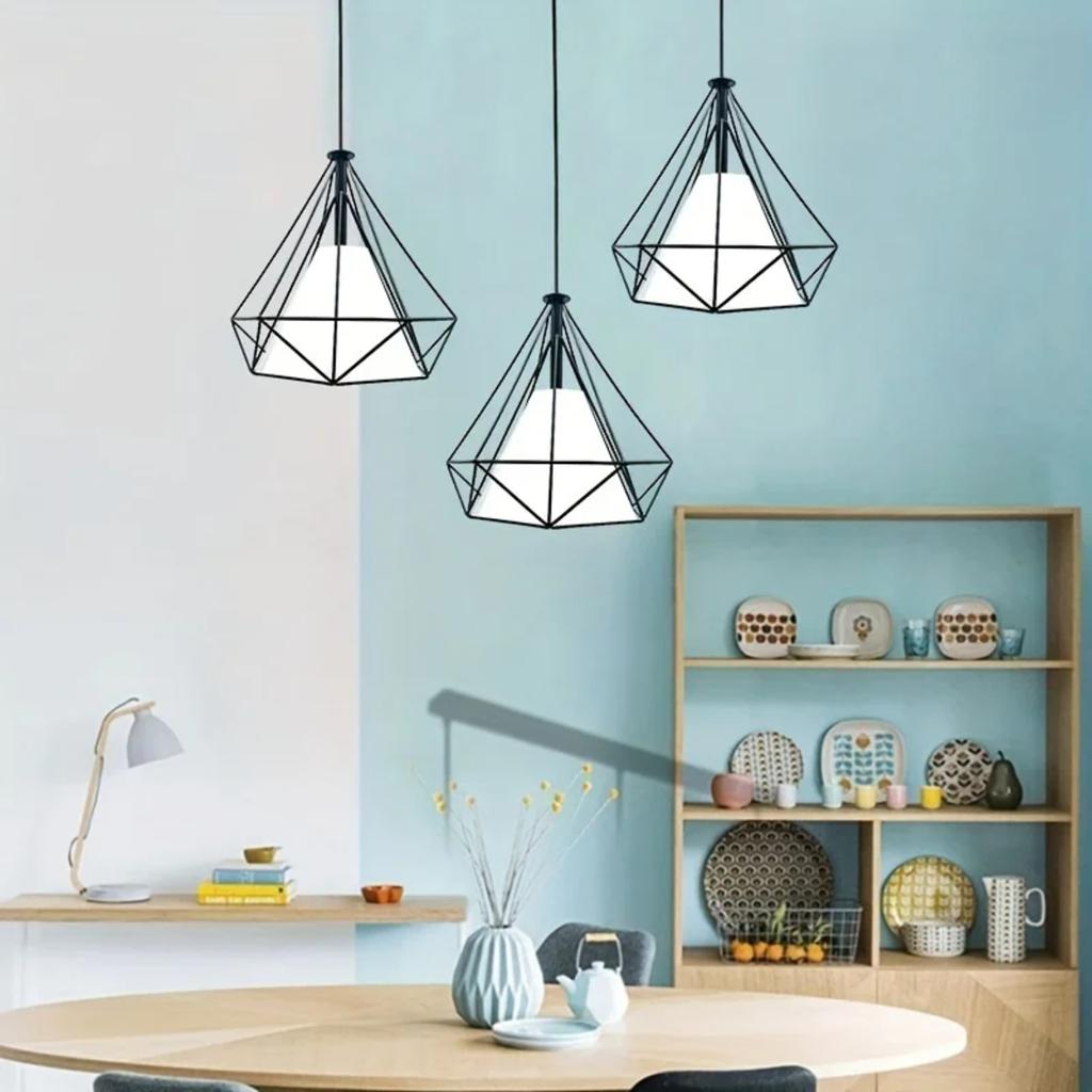 New Stylish Contemporary Modern Iron Art Cage Pendant Light Chandelier with Adjustable Hanging Height - Industrial Chic Decor Ac
