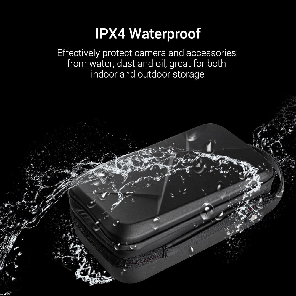 Custodia Rigida In PU Per Action Camera E Accessori - Mini Case Impermeabile Con Moschettone - 10x10x4 Cm