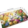 Stain-resistant Cartoon Easter Bunny Door Mat Egg Flower Soft Rabbit Floor Mat Quick Dry Convenient Anti Slip Mat Wet Areas