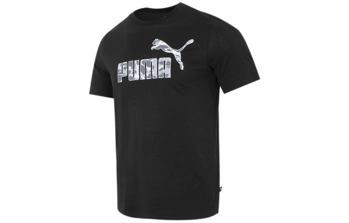 PUMA Summer Splash Graphic T Shirts Men s Black Crew Neck Moderate Straight Fit 677125-01 XL