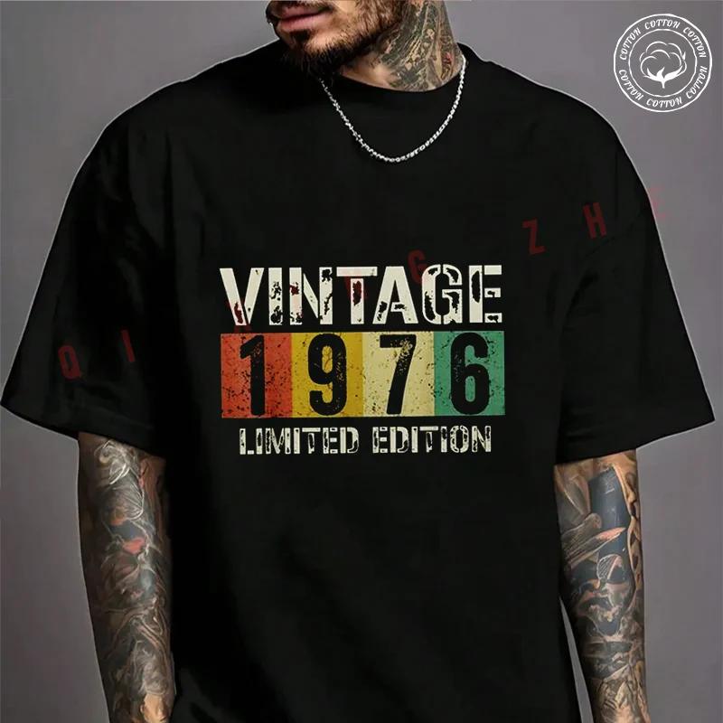 Vintage 50. Geburtstag Dekorationen 50 Jahre 1976 50. Geburtstag Motto Herren T-Shirt Baumwolle Lässig Sommer
