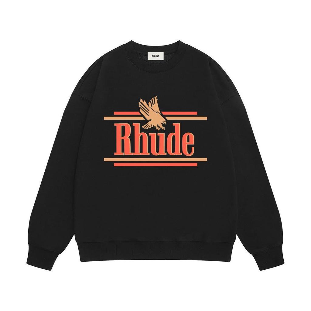 RHUDE Herren Lockerer Baumwoll-Hoodie mit Buchstabenprint - Europäischer & Amerikanischer Trend