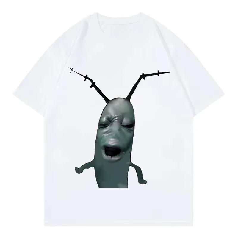 Verfluchtes Plankton Lustige Meme T-Shirts Gothic Mode T-Shirt Lässige Kurzarm T-Shirts Unisex Streetwear