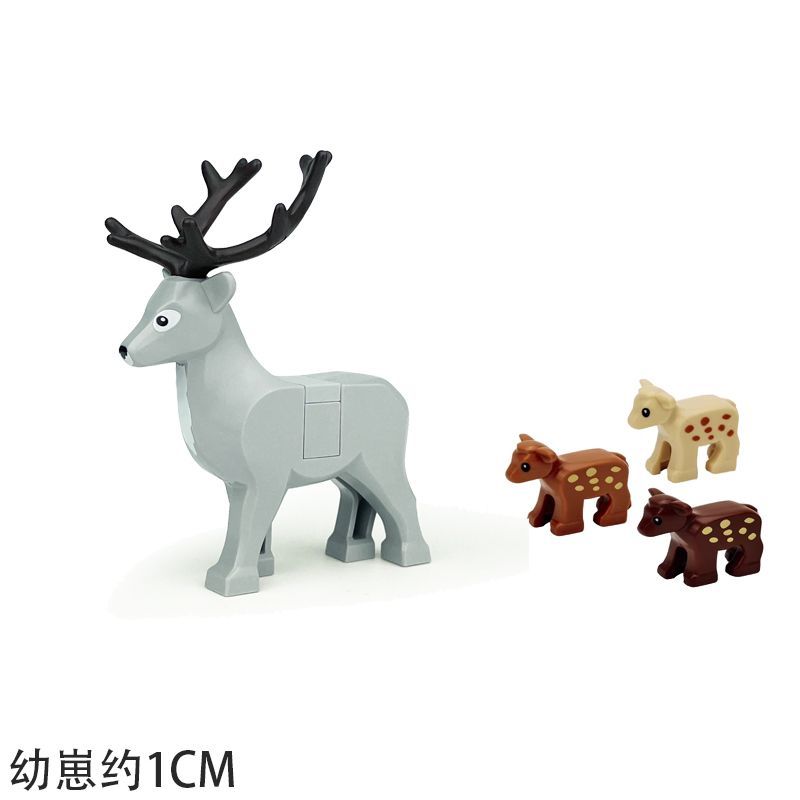 MOC Zoo City Farm Building Blocks Animal Accessories Tiger Gorilla Giraffe Eagle Deer Elephant Mini bricks Toy Gift Set Y009