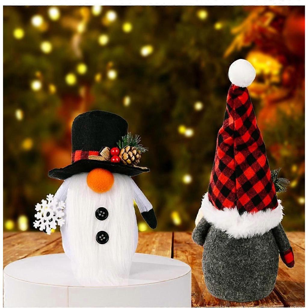 3 Pieces Christmas Gnome Plush Decorations, Christmas Swedish Gnome Tomte Scandinavian Plush Doll Snowman, Reindeer and Christmas Santa Gnome Plush fo