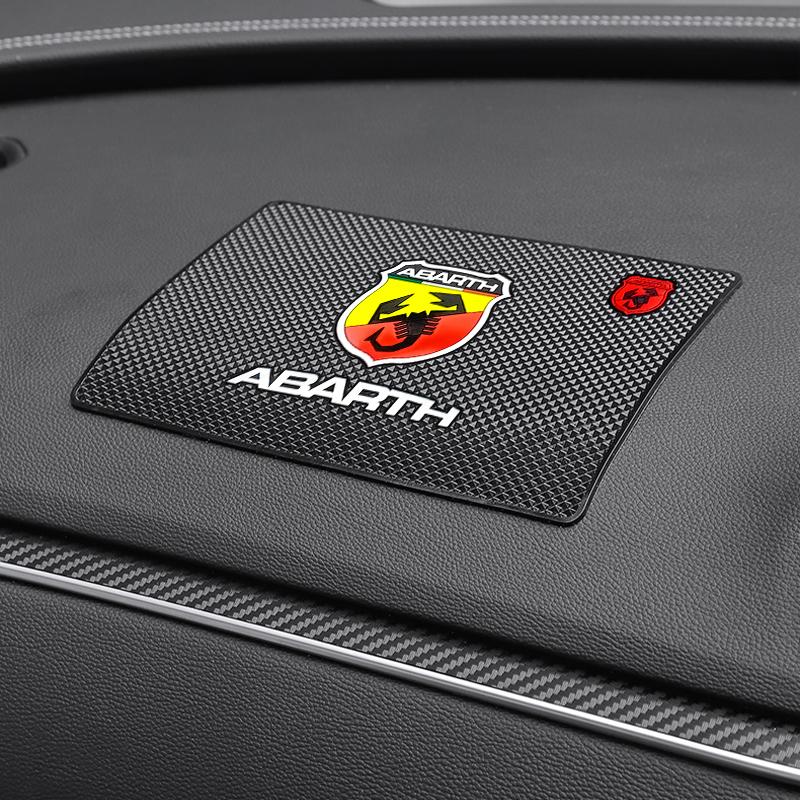Car Emblem Anti Slip Pad Phone Holder Non-Slip Mat Car Stlying for FIAT Abbas Abarth 500 Panda Bravo Punto Tipo Linea Ducato Freemont
