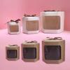 Hexagon Cake Box Transparent Window Gift Boxes Kraft Paper Packaging Box For Candy Pastry Cookie Wedding Birthday Party Supplies