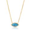 Youthway Blue Turquoise Evil Eye Pendant Necklace For Women  Gold Plated Stainless Steel Necklace Fashion Jewelry Girls Gift