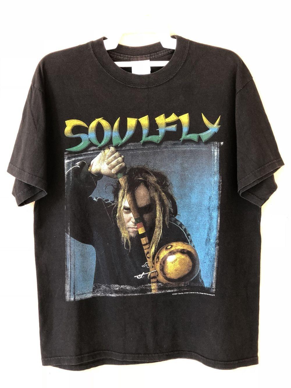 Vintage 01 SOULFLY Nu Metal Band t-shirt QT2107 Unisex T-Shirt XL