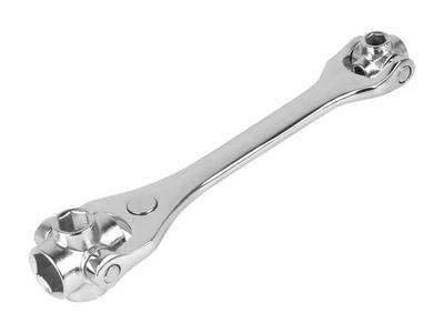 8-in-1-Mehrgrößenschlüssel, CR-V, rotierende Köpfe mit Magnetnüssen 8, 10, 12, 13 und 14, 17, 19, 21 mm