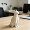 Exquisite Detail Cat Sculpture Geometric Figurine, 3D Printed Low-Poly Sculpture, Modern Matte Black Ornament Artistic Statue for Home Table