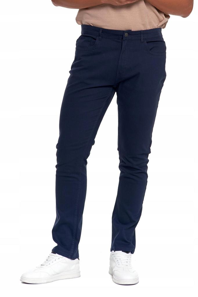 Men's Cotton Pants Classic Chino with Pockets Elegant MORAJ 34 NAVY