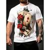 Men's Short Sleeve Crew Neck T-Shirt with Poker Cards and Dice Graphic Print, Soft Cotton Feel, Casual Fit for Everyday Wear or Gaming Events
