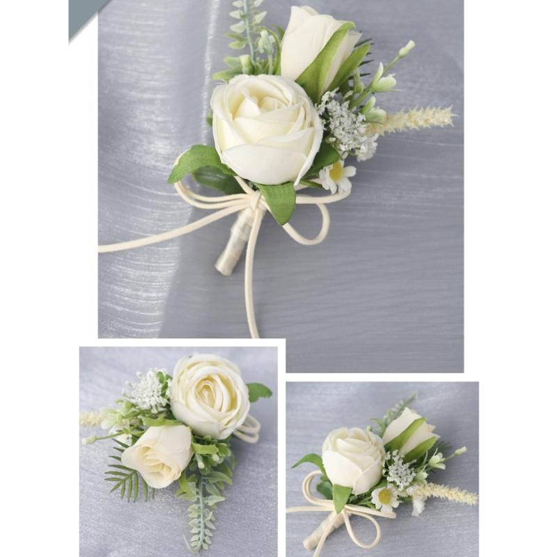 Wedding Boutonnieres Flower Decoration Corsage Flower Artificial Floral Wedding Props Elegant Flower Decors