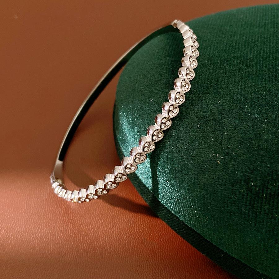 Gold Layered Zircon Buckle Stainless Steel Bracelet – Chic, Versatile Luxury Jewelry for Women