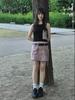 Tud Glossy Cargo Skirt Pink