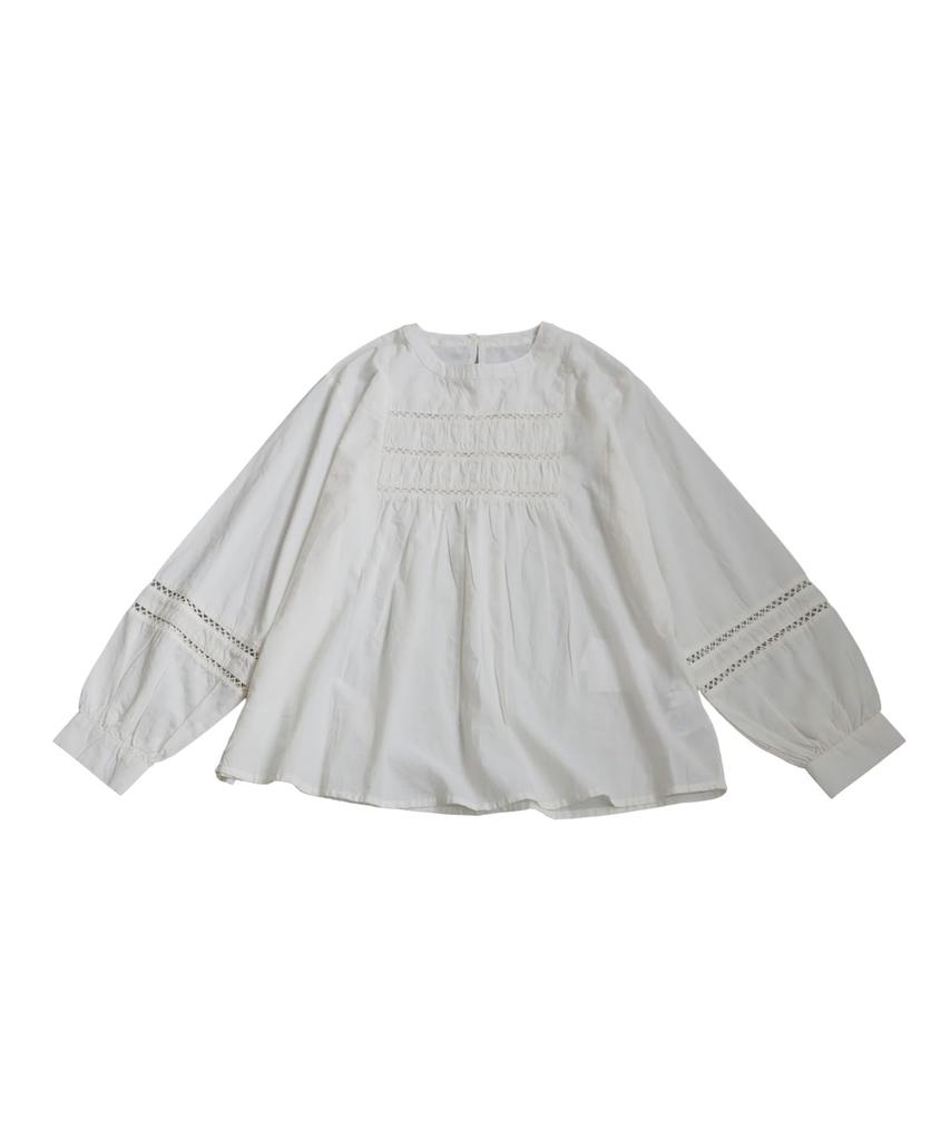 Antiqua Indian Cotton Round Long One Size White Women's Blouse, Neck, Sleeve, IYA-00074, 03,