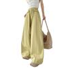 Spring 2026 High-Waist Lace-Up Straight Wide-Leg Trousers for Women