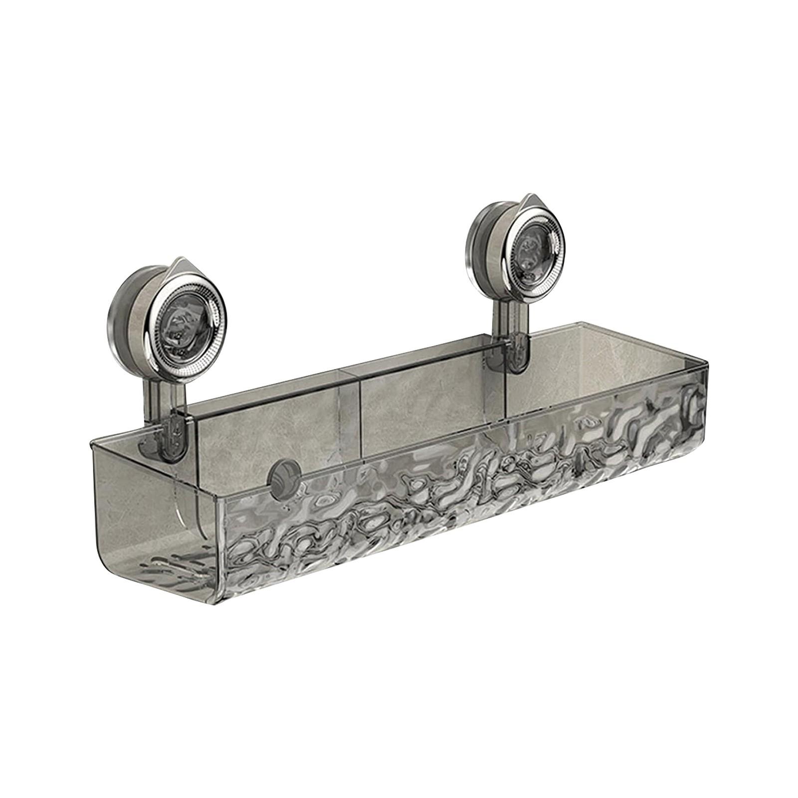 Transparent Wall Mounted Storage Rack Without Drilling, Detachable Triangular And Rectangular Bathroom Basket Wall Mounted. One Size