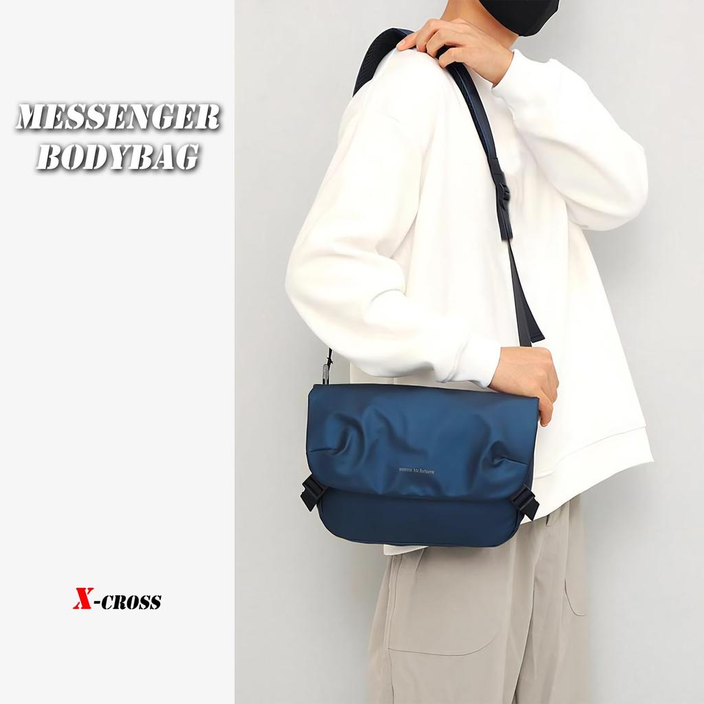 Crossbody Small Stylish Messenger Outdoor Shoulder Travel Perfect for Solid Gift for Adults in Their and Blue X-cross Men's Bag, Nylon, Bag, Bag,