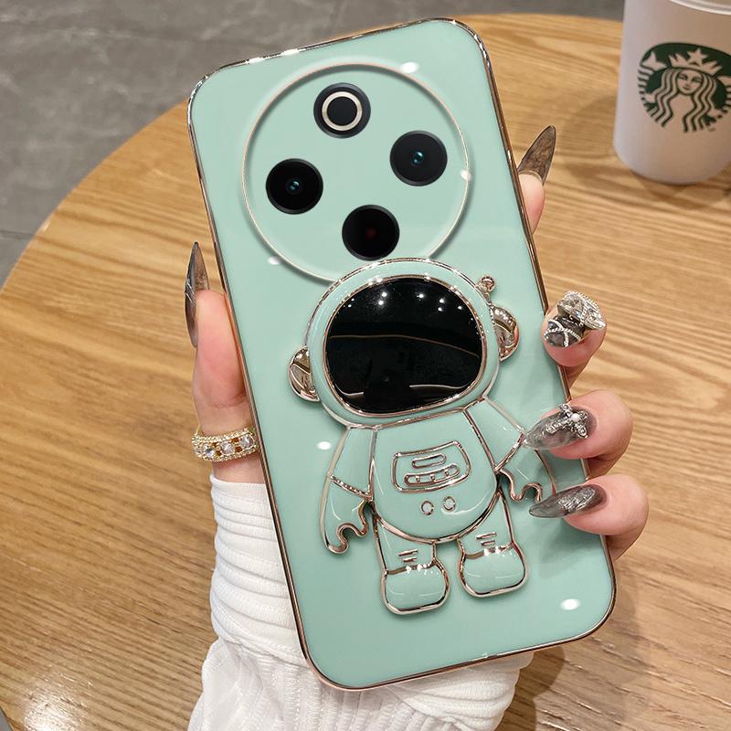 For Vivo Iqoo Z10 Case Shining Astronaut Spaceman Bracket Holder Design Soft Plating For Iqoo Z10 Back Cover